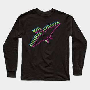 Pterodactyl 80s Neon Long Sleeve T-Shirt